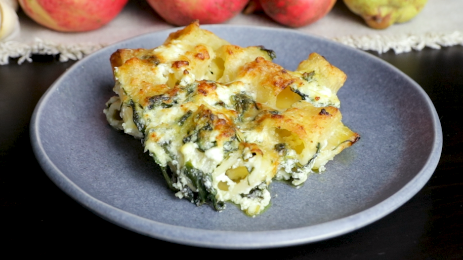Pasta gratinata con spinaci e Bella Lodi