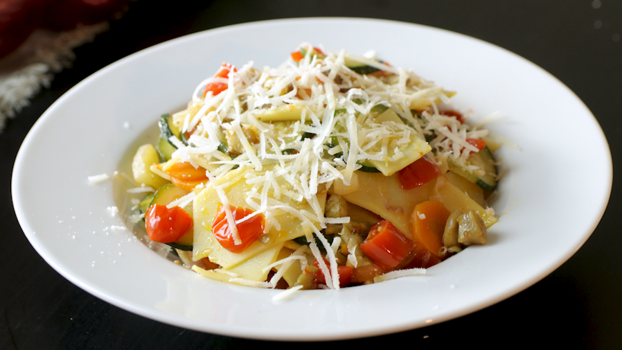 Maltagliati estivi con verdure e Bella Lodi Classico