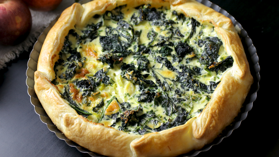 Quiche con porro, cavolo nero e Bella Lodi