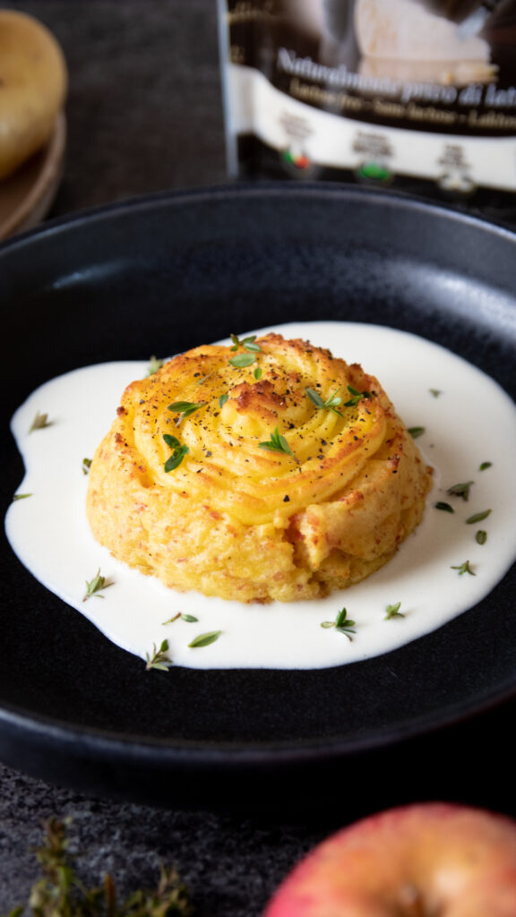 Tortino di patate e Praga con fonduta al Bella lodi 