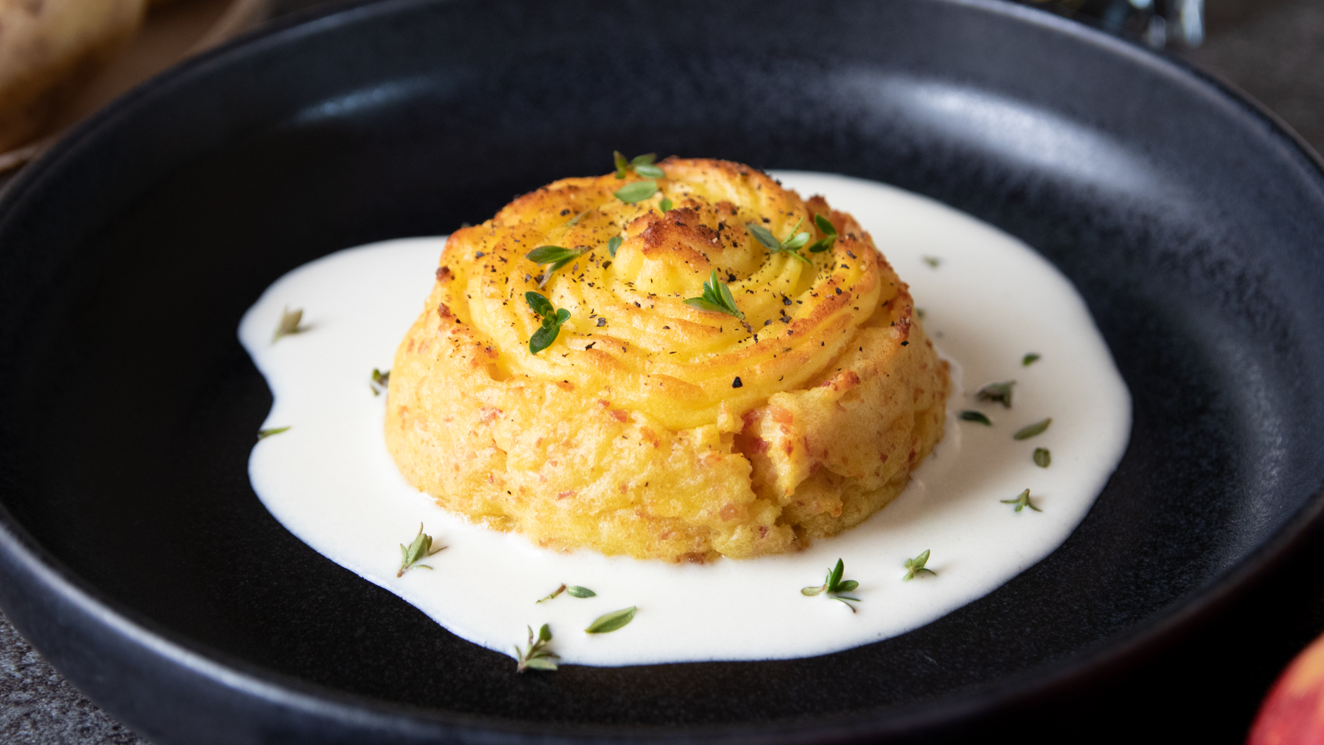 Tortino di patate e Praga con fonduta al Bella lodi