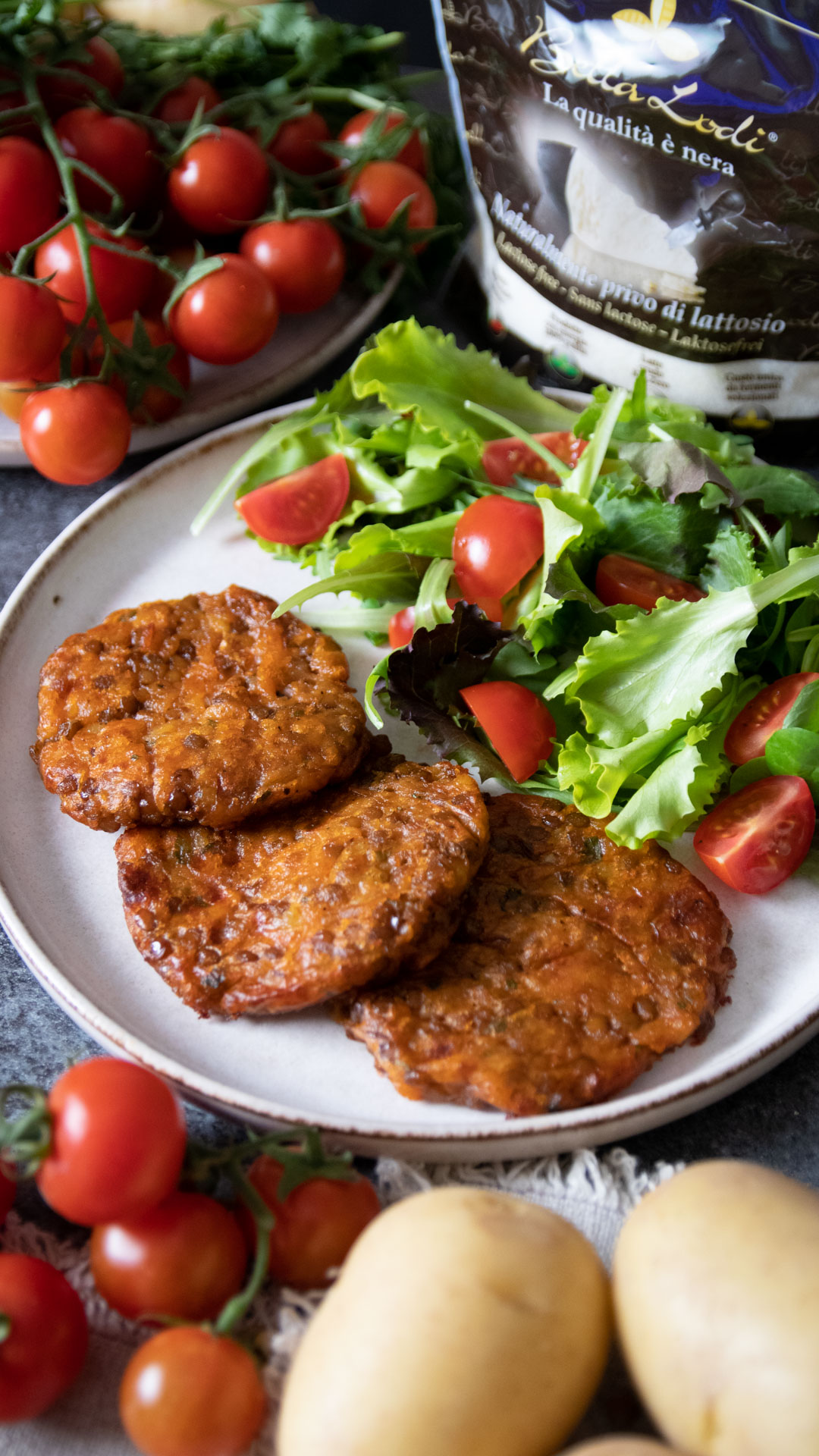 Burger di lenticchie e patate al Bella Lodi