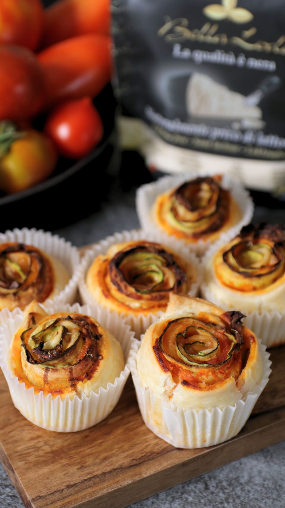 Roselline salate con zucchine grigliate, pomodoro e Grattugiato Bella Lodi 