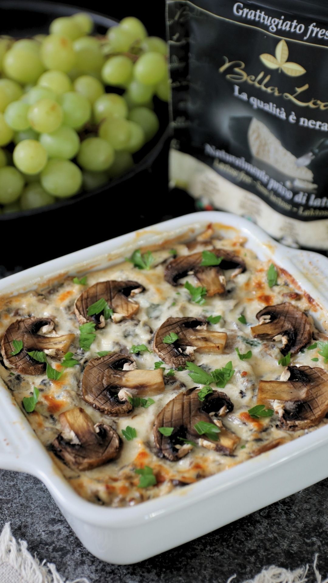 Sformato ai funghi champignon, spinacino e Grattugiato Bella Lodi