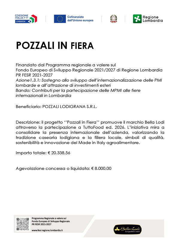 Pozzali in fiera 2026